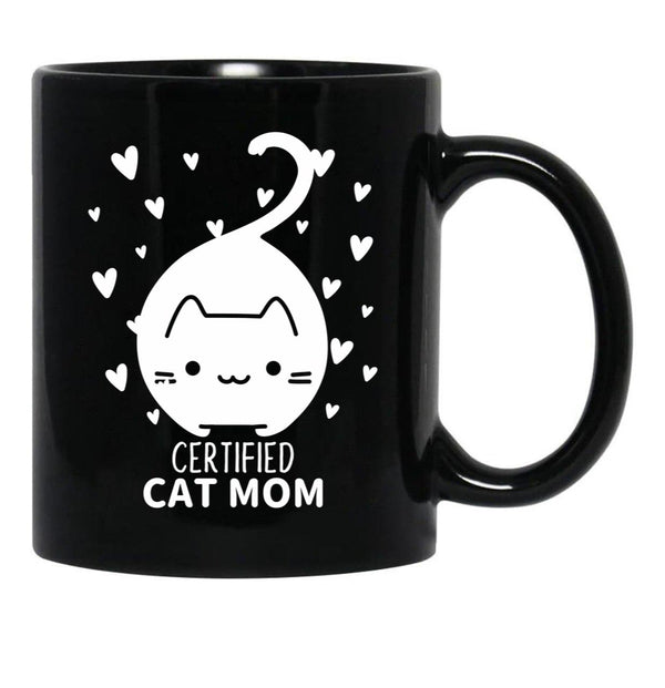 Cat Mom (9) Black Coffee Mug, Gift Coffee Mug - Black