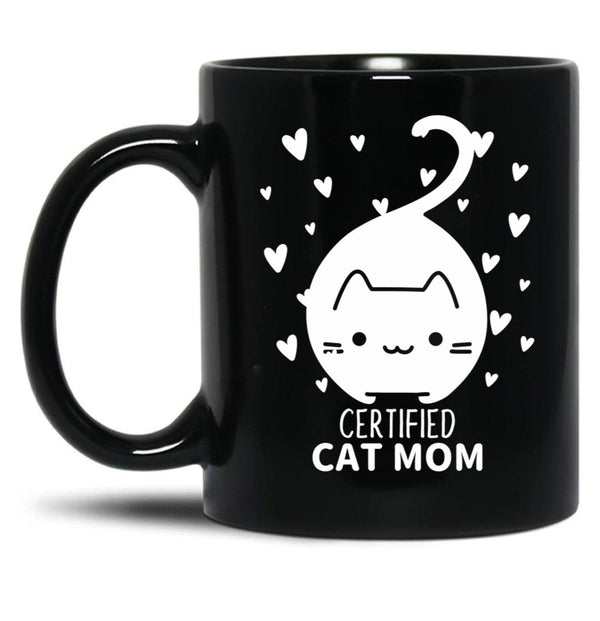 Cat Mom (9) Black Coffee Mug, Gift Coffee Mug - Black