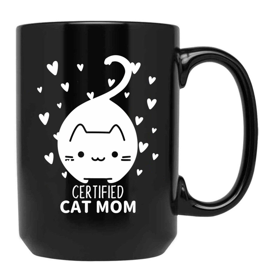 Cat Mom (9) Black Coffee Mug, Gift Coffee Mug