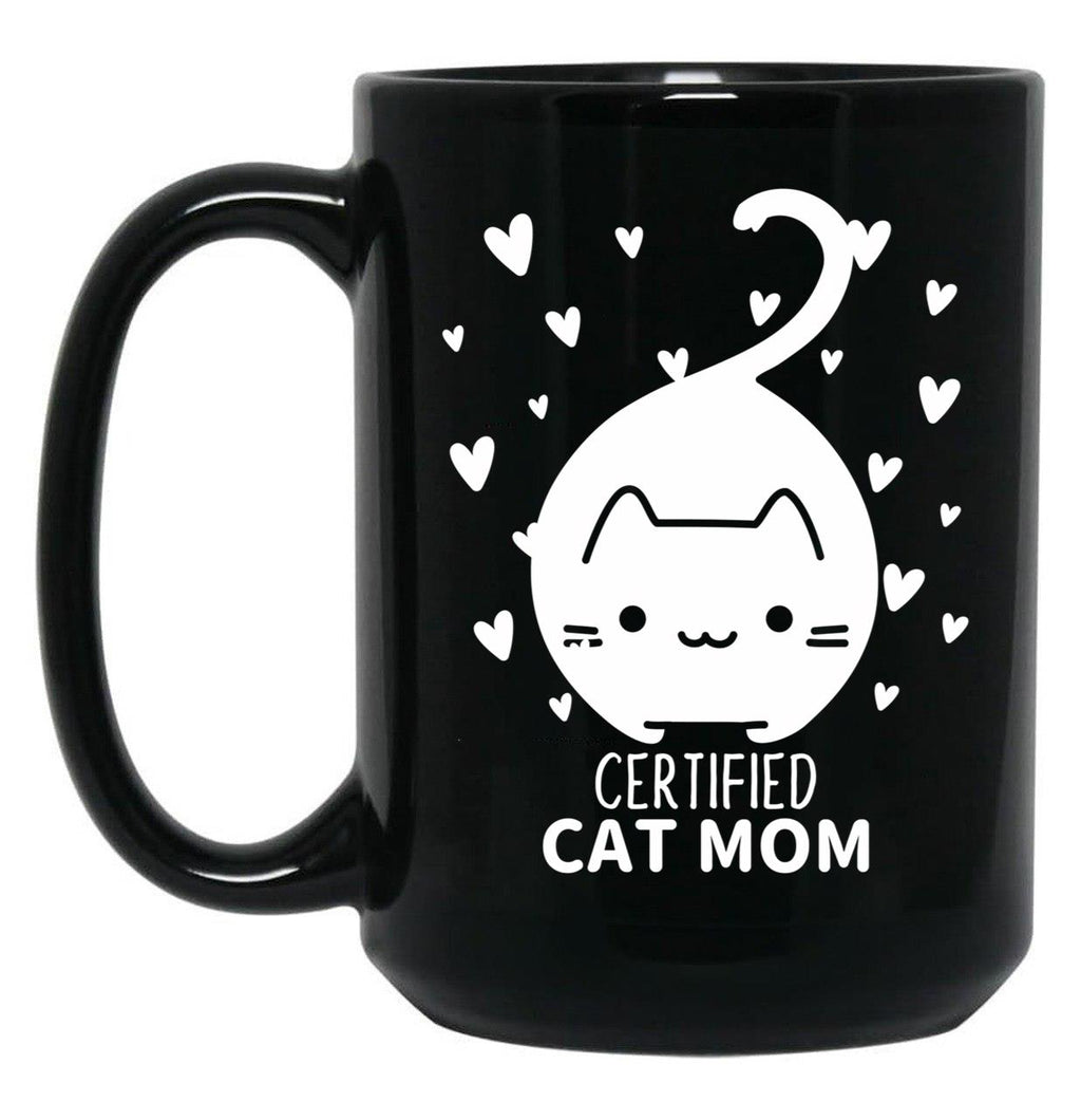 Cat Mom (9) Black Coffee Mug, Gift Coffee Mug