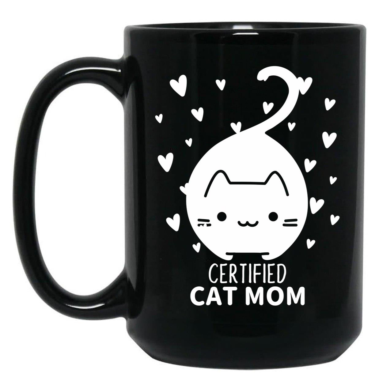 Cat Mom (9) Black Coffee Mug, Gift Coffee Mug