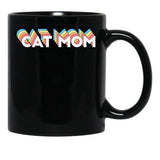 Cat Mom Black Coffee Mug, Gift Coffee Mug - Black