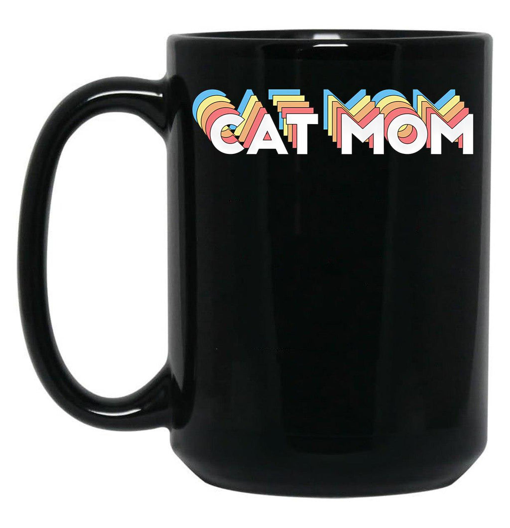 Cat Mom Black Coffee Mug, Gift Coffee Mug