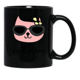 Cat Mum Black Coffee Mug, Gift Coffee Mug - Black