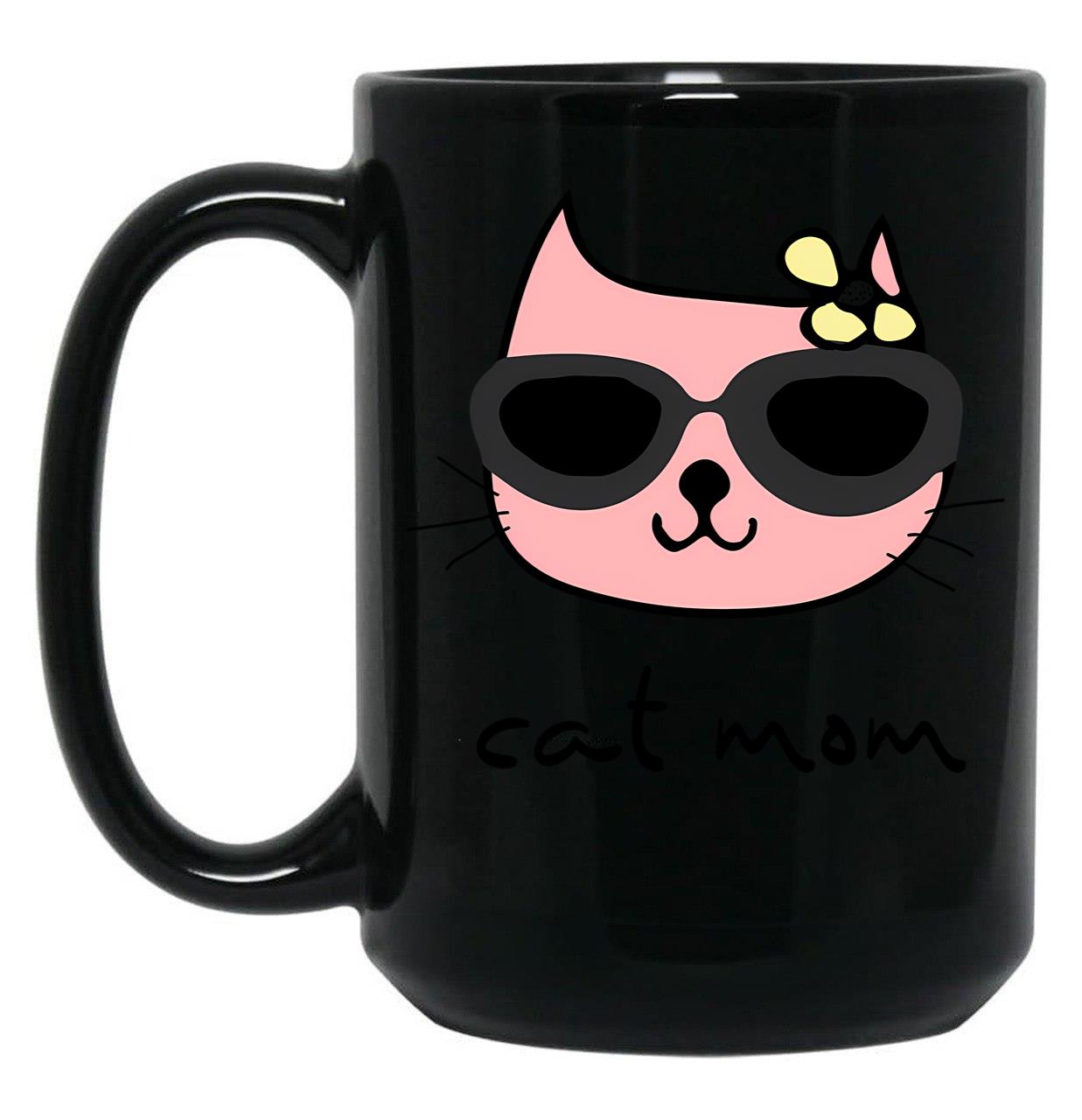 Cat Mum Black Coffee Mug, Gift Coffee Mug