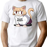 Cat Neco Arc Premium Heavyweight Cotton T-Shirt - White