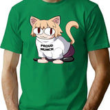 Cat Neco Arc Premium Heavyweight Cotton T-Shirt - Green