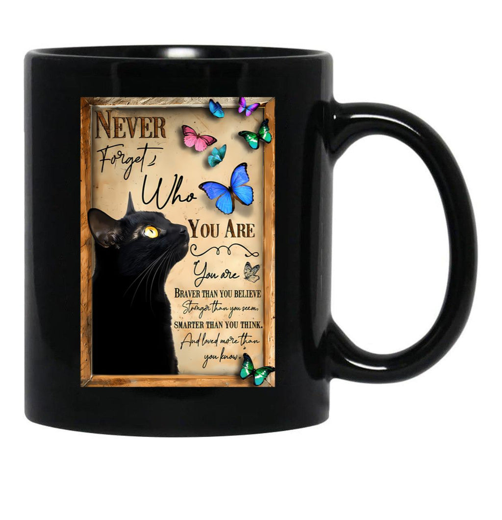 Cat Never Forget Who You Are For Cat Lover Black Coffee Mug - Black