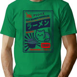 Cat Ramen T-Shirt for Men & Women, T-Shirts Graphic Tee - Green