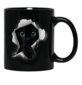 Cat Shirt Cat Tshirt Black Cat Torn Cloth Shirt Kitten Black Coffee Mug, Gift Coffee Mug - Black