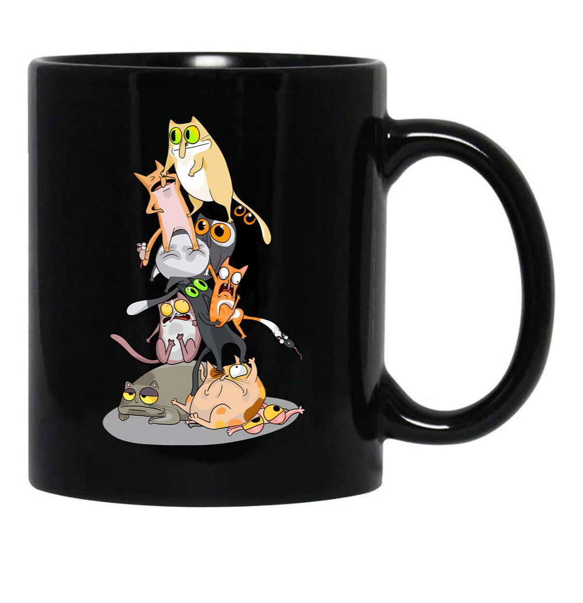 Cat Tower Black Coffee Mug, Gift Coffee Mug - Black