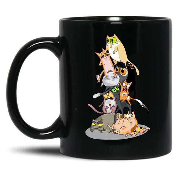 Cat Tower Black Coffee Mug, Gift Coffee Mug - Black