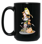 Cat Tower Black Coffee Mug, Gift Coffee Mug