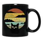 Cat Vintage Cats After Sunset Retro Black Coffee Mug, Gift Coffee Mug - Black