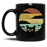 Cat Vintage Cats After Sunset Retro Black Coffee Mug, Gift Coffee Mug - Black
