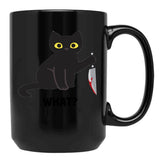 Cat What Black Coffee Mug, Gift Coffee Mug