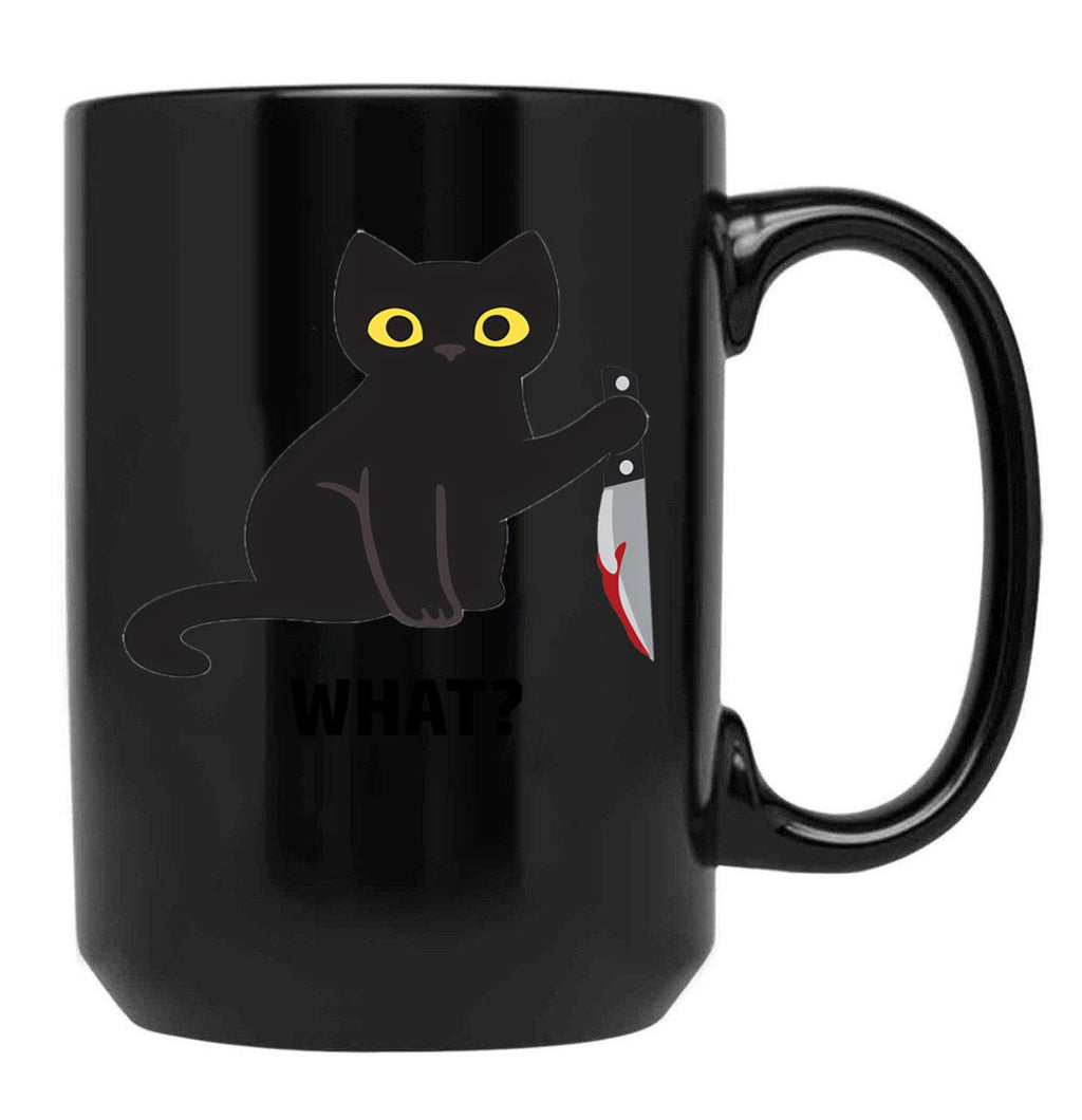 Cat What Black Coffee Mug, Gift Coffee Mug