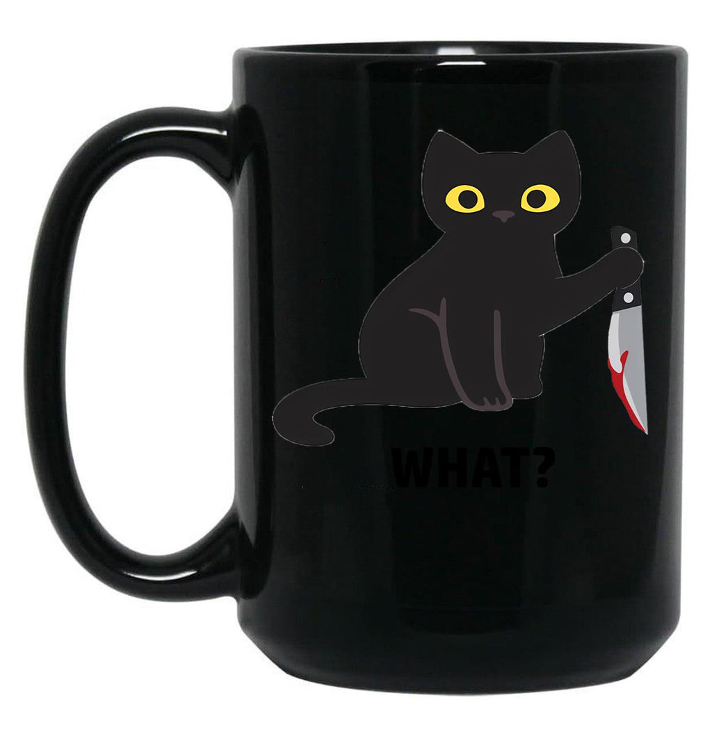 Cat What Black Coffee Mug, Gift Coffee Mug