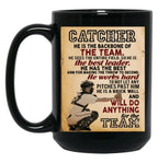 Catcher Baseball Black Coffee Mug