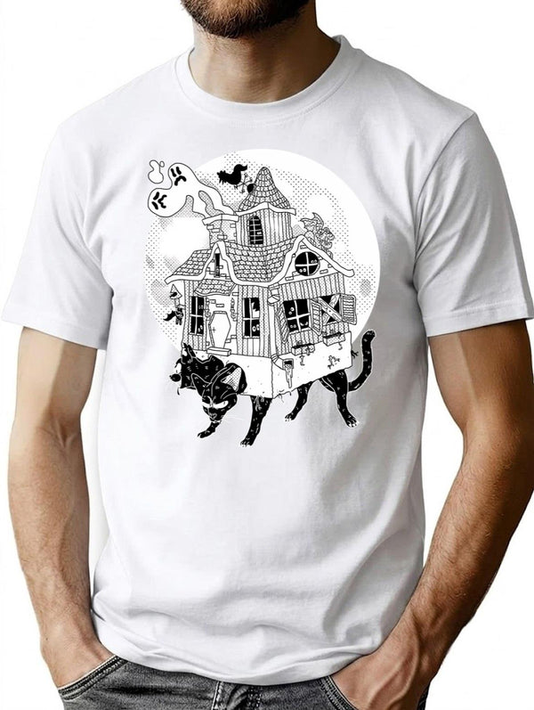 Cathouse T-Shirt for Men & Women, T-Shirts Graphic Tee - White