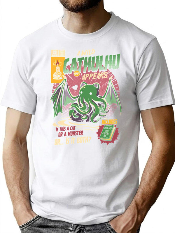 Cathulhu T-Shirt for Men & Women, T-Shirts Graphic Tee - White