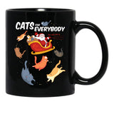 Cats For Everyone Funny Chirstmas Cat Black Coffee Mug, Gift Coffee Mug - Black