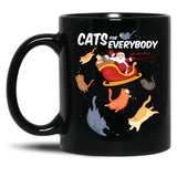 Cats For Everyone Funny Chirstmas Cat Black Coffee Mug, Gift Coffee Mug - Black