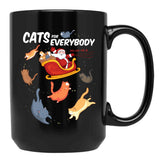Cats For Everyone Funny Chirstmas Cat Black Coffee Mug, Gift Coffee Mug