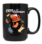 Cats For Everyone Funny Chirstmas Cat Black Coffee Mug, Gift Coffee Mug