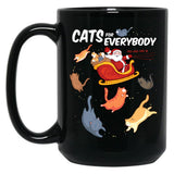Cats For Everyone Funny Chirstmas Cat Black Coffee Mug, Gift Coffee Mug