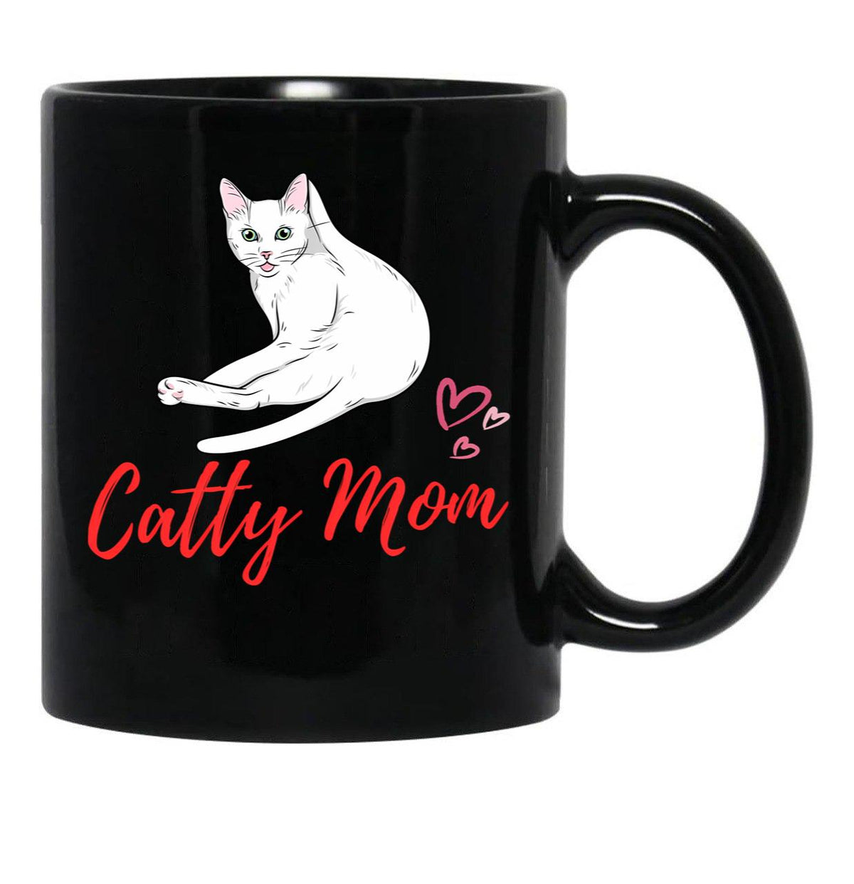Catty Mom Cat Black Coffee Mug, Gift Coffee Mug - Black