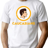 Caucasians Football T-Shirt for Men & Women, T-Shirts Graphic Tee - White