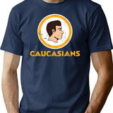 Caucasians Football T-Shirt for Men & Women, T-Shirts Graphic Tee - Navy