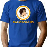 Caucasians Football T-Shirt for Men & Women, T-Shirts Graphic Tee - Blue