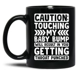 Caution Touching My Baby Bump Shirt Baby Shower Gift Pregnancy Shirt Maternity Shirt Baby Announcement Shirt Gift For Pregnant Women Black Coffee Mug, Gift Coffee Mug - Black