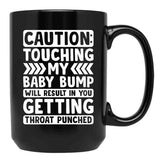 Caution Touching My Baby Bump Shirt Baby Shower Gift Pregnancy Shirt Maternity Shirt Baby Announcement Shirt Gift For Pregnant Women Black Coffee Mug, Gift Coffee Mug