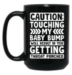 Caution Touching My Baby Bump Shirt Baby Shower Gift Pregnancy Shirt Maternity Shirt Baby Announcement Shirt Gift For Pregnant Women Black Coffee Mug, Gift Coffee Mug