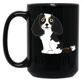 Cavalier Tricolor Black Coffee Mug, Gift Coffee Mug