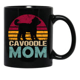 Cavoodle Dog Mom Vintage Black Coffee Mug, Gift Coffee Mug - Black