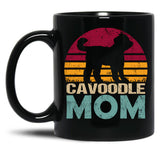 Cavoodle Dog Mom Vintage Black Coffee Mug, Gift Coffee Mug - Black