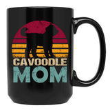 Cavoodle Dog Mom Vintage Black Coffee Mug, Gift Coffee Mug
