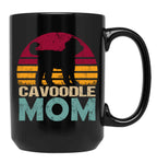 Cavoodle Dog Mom Vintage Black Coffee Mug, Gift Coffee Mug
