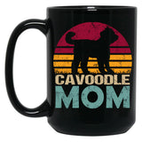 Cavoodle Dog Mom Vintage Black Coffee Mug, Gift Coffee Mug
