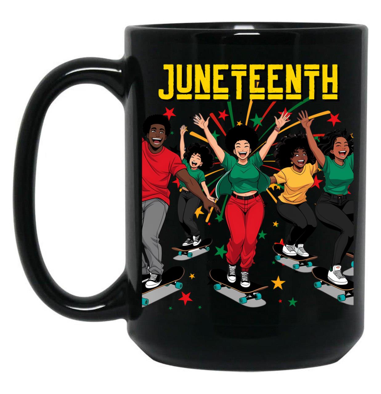 Celebration Of Juneteenth 1865 Black Coffee Mug