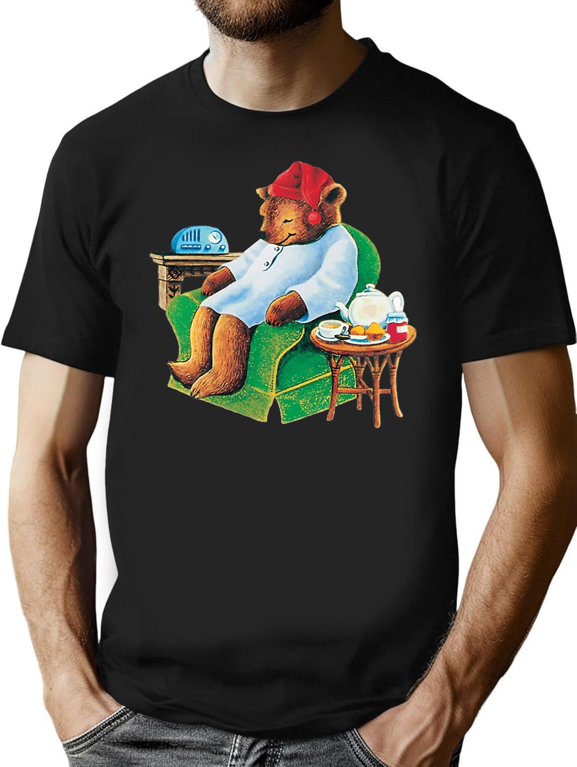 Celestial Seasoning Sleepytime Tea Bear Premium Heavyweight Cotton T-Shirt - Black