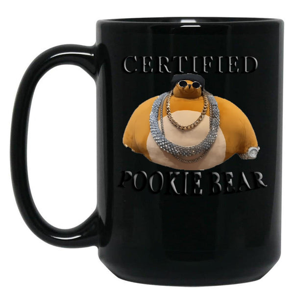 Certified Pookie Bear Black Coffee Mug, Gift Coffee Mug - Black