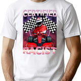 Certified Racist Funny Racing Meme Premium Heavyweight Cotton T-Shirt - White