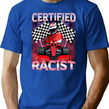 Certified Racist Funny Racing Meme Premium Heavyweight Cotton T-Shirt - Blue