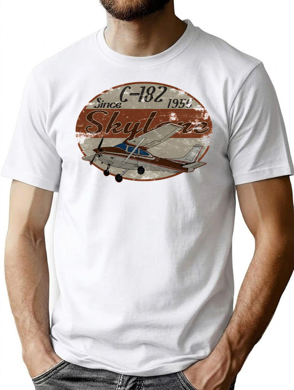 Cessna Skylane 182 Retro Vintage T-Shirt for Men & Women, T-Shirts Graphic Tee - White