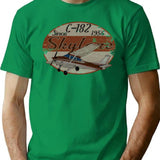 Cessna Skylane 182 Retro Vintage T-Shirt for Men & Women, T-Shirts Graphic Tee - Green